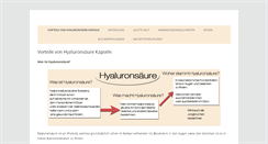 Desktop Screenshot of hyaluronsaeurekapseln.net